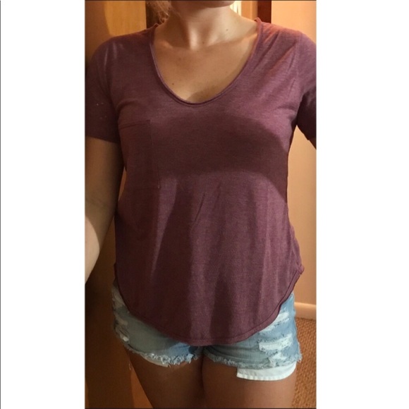 GARAGE Maroon Scoop Neck Tee - Picture 2 of 4